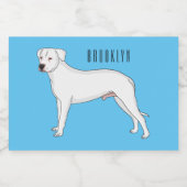 Dogo argentino dog cartoon illustration  フードラベル (シングルラベル)