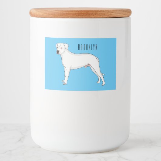 Dogo argentino dog cartoon illustration  フードラベル (正面)