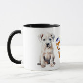 Dogo Argentino Puppyあなたが私の尾を泣かせる マグカップ (左)