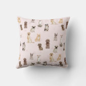 DogPuppy breed watercolor dogs クッション (裏面)