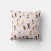 DogPuppy breed watercolor dogs クッション (正面)