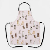 DogPuppy watercolor dogs multiple エプロン (正面)