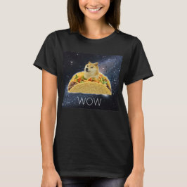 Dogrightスター付きの宇宙でタコスなDoge WOW ミーム #Dogright Tシャツ