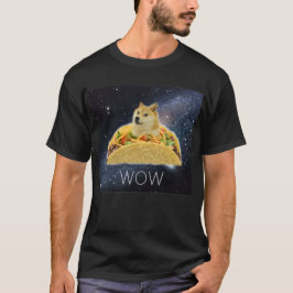 Dogrightスター付きの宇宙でタコスなDoge WOW ミーム #Dogright Tシャツ