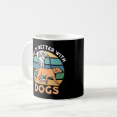 DOGSの方が人生が良い コーヒーマグカップ (正面左)