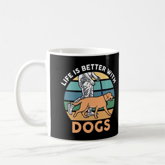 DOGSの方が人生が良い コーヒーマグカップ (左)