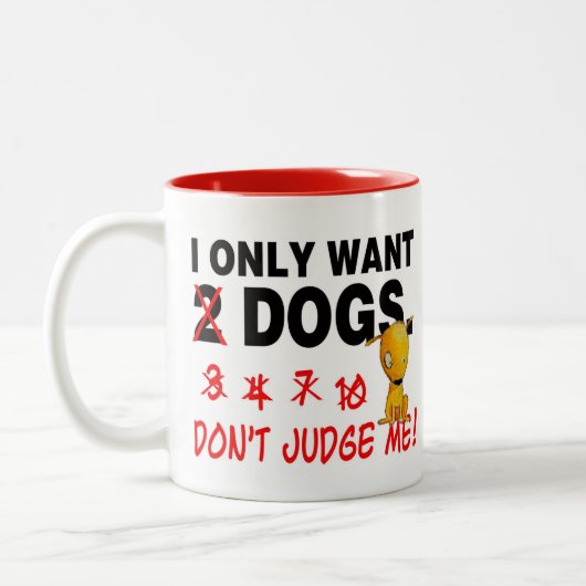 DOGS - 私を判断しないで！ ツートーンマグカップ (左)