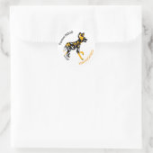 DOGS -色彩の鮮やか動物活動家 – 野生動物 – 自然 ラウンドシール (バッグ)