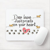 Dogs 離れ Pawprints on ourハート/name Mouse P マウスパッド (マウス)