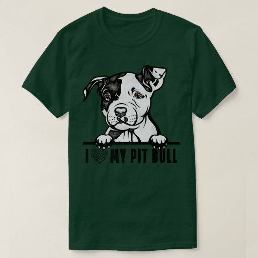 Dogs 365 Pit Bull Dog  I Love My Pet Cute PitBull  Tシャツ (デザイン正面)