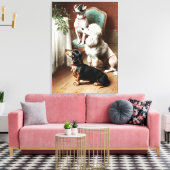 Dogs - A Christmas Treat、Carl Reichertによるアートワーク キャンバスプリント (インサイチュ (リビング))