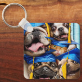 Dogs and Cat Grads in Photo Booth キーホルダー (正面)