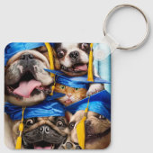 Dogs and Cat Grads in Photo Booth キーホルダー (裏面)