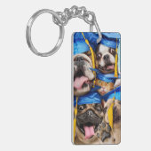 Dogs and Cat Grads in Photo Booth キーホルダー (正面左)