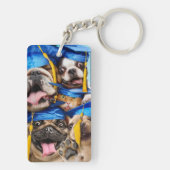 Dogs and Cat Grads in Photo Booth キーホルダー (裏面)
