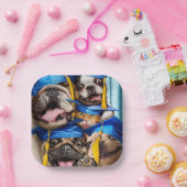 Dogs and Cat Grads in Photo Booth ペーパープレート (パーティー)