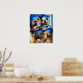 Dogs and Cat Grads in Photo Booth ポスター (キッチン)