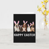 Dogs and cats happy easter funny gift for womens g カード (黄色い花)