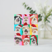 Dogs and Cats with Santa Beard インビテーションポストカード (スタンド正面)
