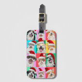 Dogs and Cats with Santa Beard ラゲッジタグ (正面縦)