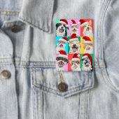 Dogs and Cats with Santa Beard 缶バッジ (インサイチュ)