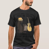 Dogs And Guitars Make Me Happy Humans Make My Head Tシャツ (正面)