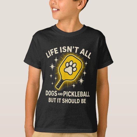 Dogs And Pickleball Paddle Funny Life Cute Quote D Tシャツ (正面)