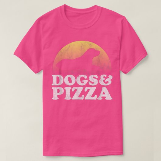 Dogs and Pizza Mens or Womens Dog  Tシャツ (デザイン正面)