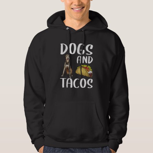 Dogs And Tacos Irish Wolfhound Mexican Food パーカ (正面)