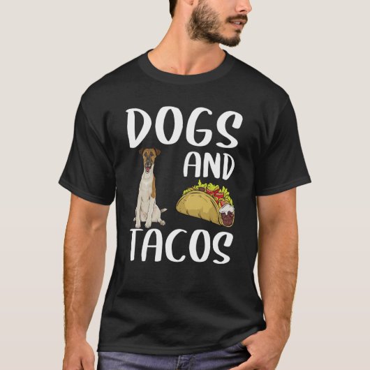 Dogs And Tacos Smooth Fox Terrier Mexican Food Tシャツ (正面)