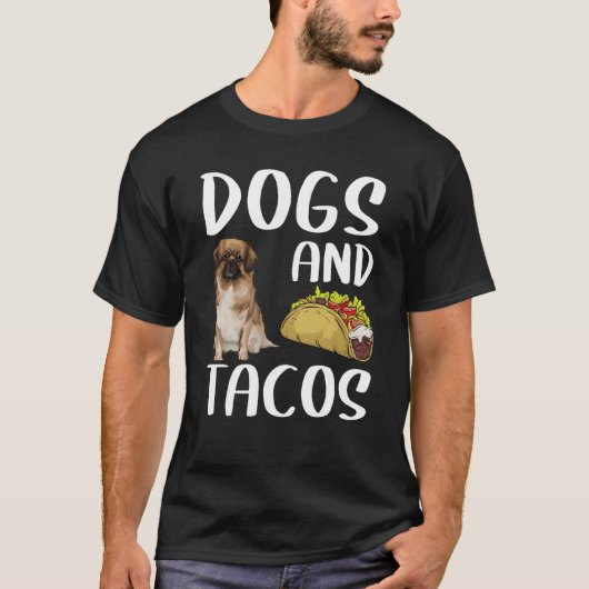 Dogs And Tacos Tibetan Spaniel Mexican Food Tシャツ (正面)