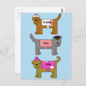 Dogs Cartoonの世話をしてくれてありがとう ポストカード (正面/裏面)