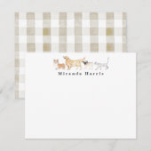 Dogs & Cat Personal Stationery Note Card ノートカード (正面/裏面)