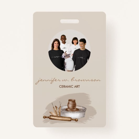 Dogs Cute Floral Photo Conferance バッジ (正面)