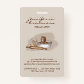 Dogs Cute Floral Photo Conferance バッジ (裏面)