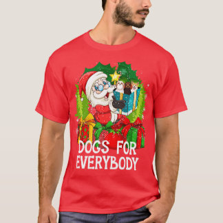 Dogs For Everybodyクリスマスおもしろいクリスマスかわいい犬L Tシャツ