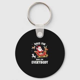 Dogs For Everybody Santa Funny Christmas Xmas (1) キーホルダー