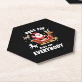 Dogs For Everybody Santa Funny Christmas Xmas (1) ペーパーコースター (アングル)