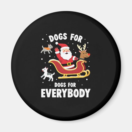 Dogs For Everybody Santa Funny Christmas Xmas (1) マグネット (正面)