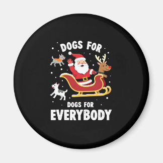 Dogs For Everybody Santa Funny Christmas Xmas (1) マグネット