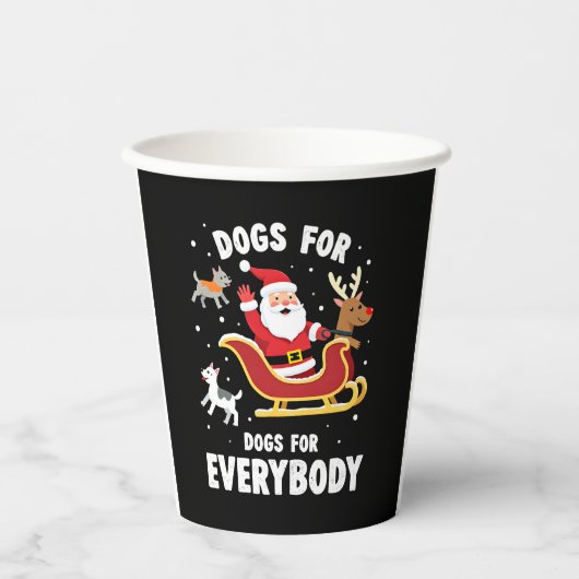 Dogs For Everybody Santa Funny Christmas Xmas (1) 紙コップ (正面)