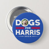 Dogs for Harris 2024カスタムパーソナライズされた犬写真 缶バッジ (正面&裏面)