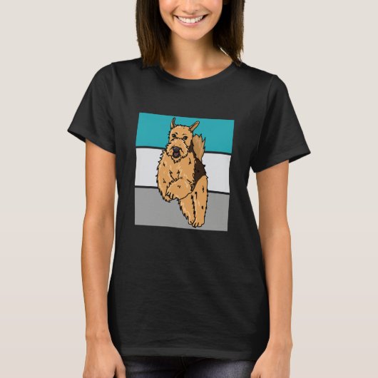 Dogs Guys Who Loves Airedale Terrier Tシャツ (正面)