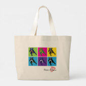 Dogs in カラフル Blocksトート ラージトートバッグ (裏面)