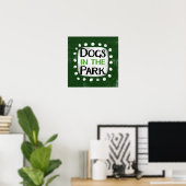 Dogs In The Park Poster Wall Art ポスター (ホームオフィス)