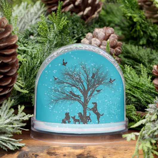 Dogs In the Park Snow Globe (冬)