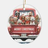 DOGS IN TRUCK Ornament セラミックオーナメント (左)