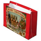 Dogs Lead The Way of Santa's Sleigh. ラージペーパーバッグ (正面アングル)