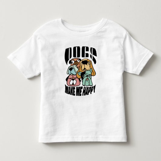 Dogs Make Me Happy トドラーTシャツ (正面)
