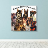 DOG'S MANS FRIEND最高の Streted Canvas Print キャンバスプリント (インサイチュ (ウッドフロア))